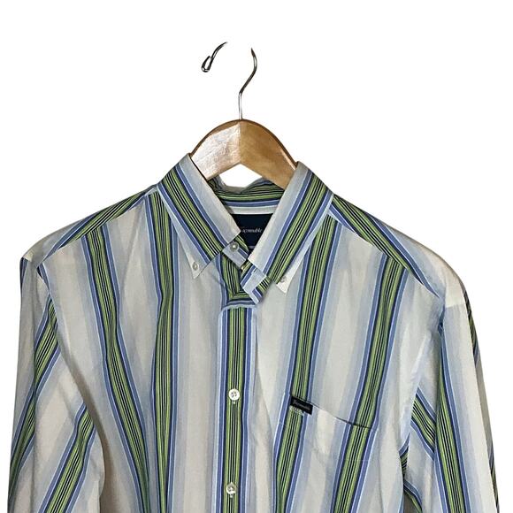 Facconable French Riviera Classique Striped Long Sleeve Button Down Shirt Mens M - Picture 2 of 11